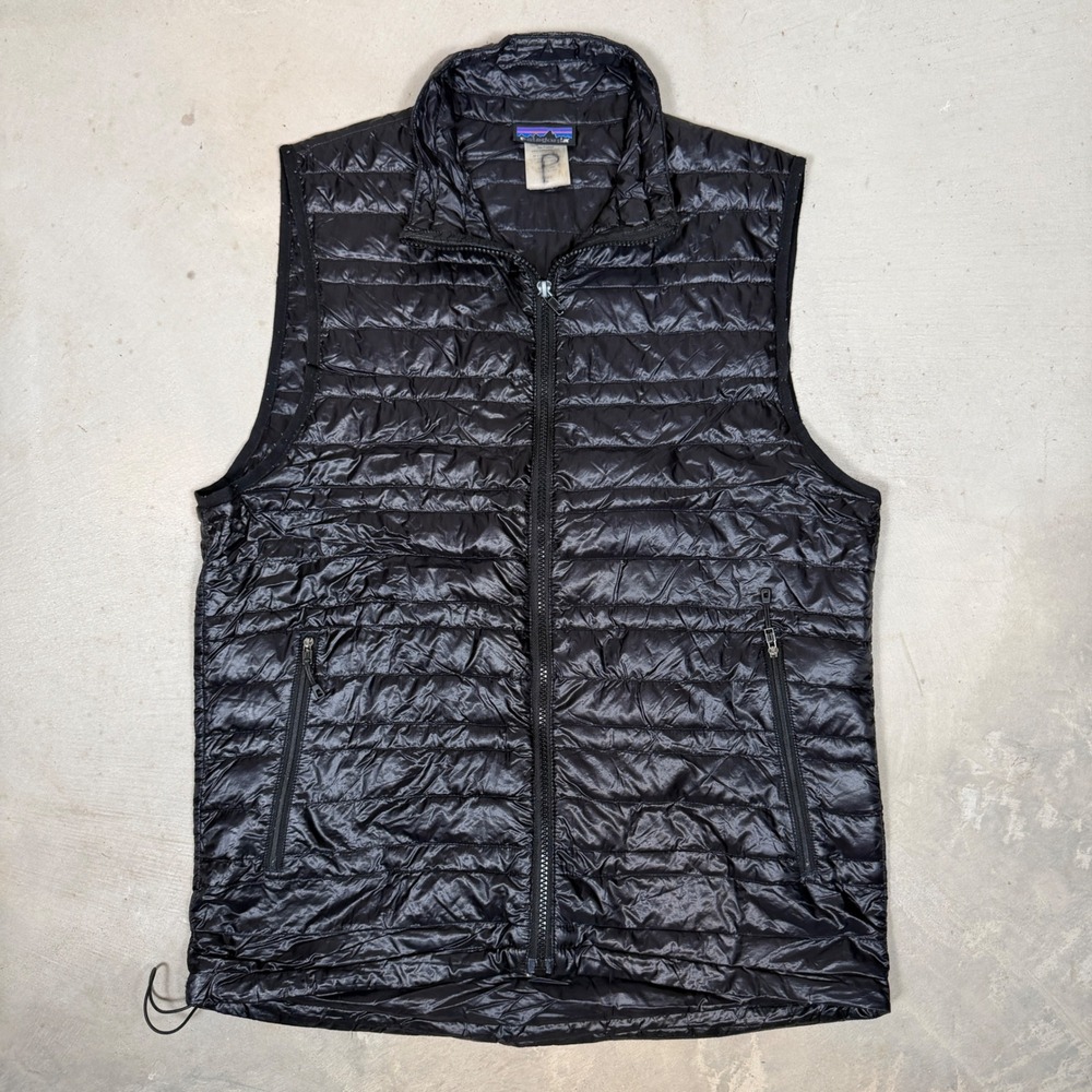 Patagonia Mens Nano Puff Vest Black Quilted Full Zip Puffer Jacket Medium